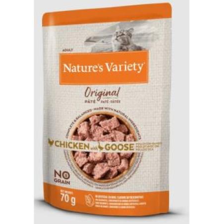 NATURES VARIETY FELINE ADULT PATE POLLO GANSO 12x70gr.