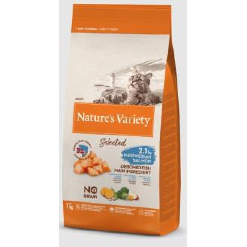 NATURES VARIETY FELINE ADULT SALMON NORUEG 7kg.