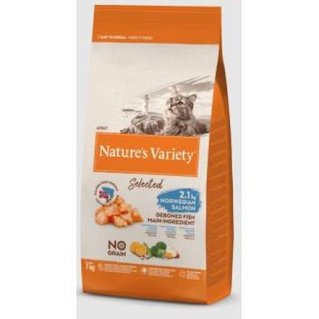 NATURES VARIETY FELINE ADULT SALMON NORUEG 7kg.