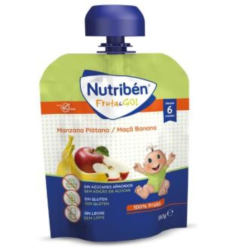 NUTRIBEN FRUTA AND GO !MANZANA-PLATANO 90gr.