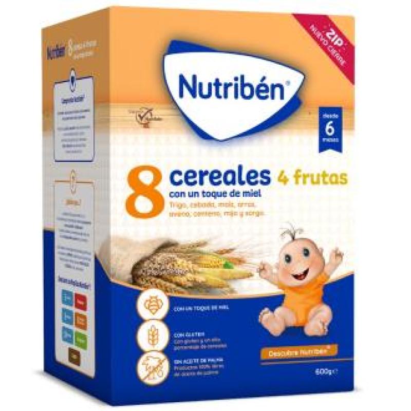 NUTRIBEN 8 CEREALES MIEL 4 FRUTAS 600gr.