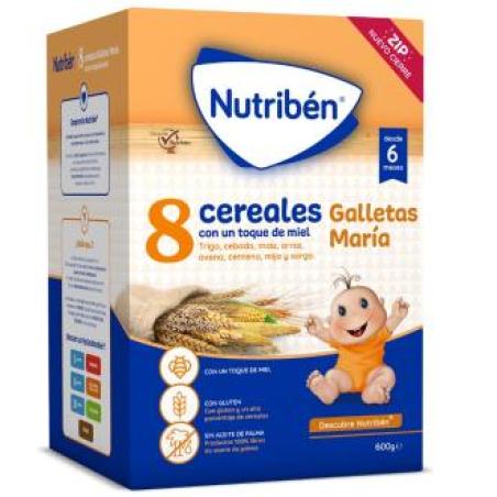 NUTRIBEN 8 CEREALES MIEL GALLETAS MARIA 600gr.