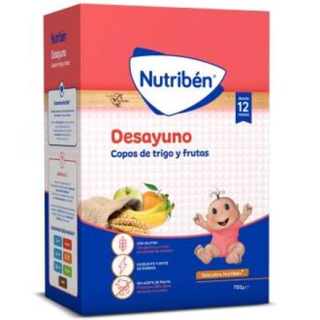 NUTRIBEN DESAYUNO COPOS TRIGO FRUTAS 750gr.+12m