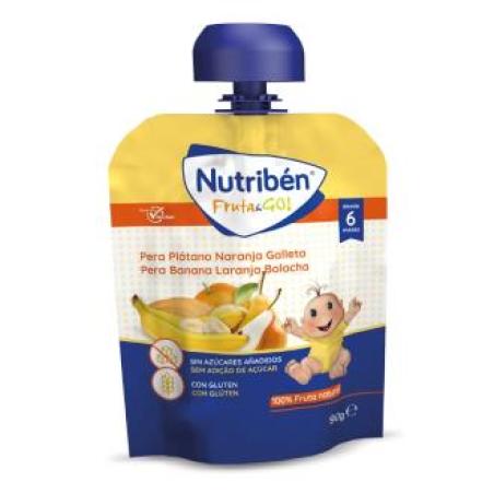 NUTRIBEN FRUTA & GO PERA-PLATA-NARA-GALLETA 90gr.