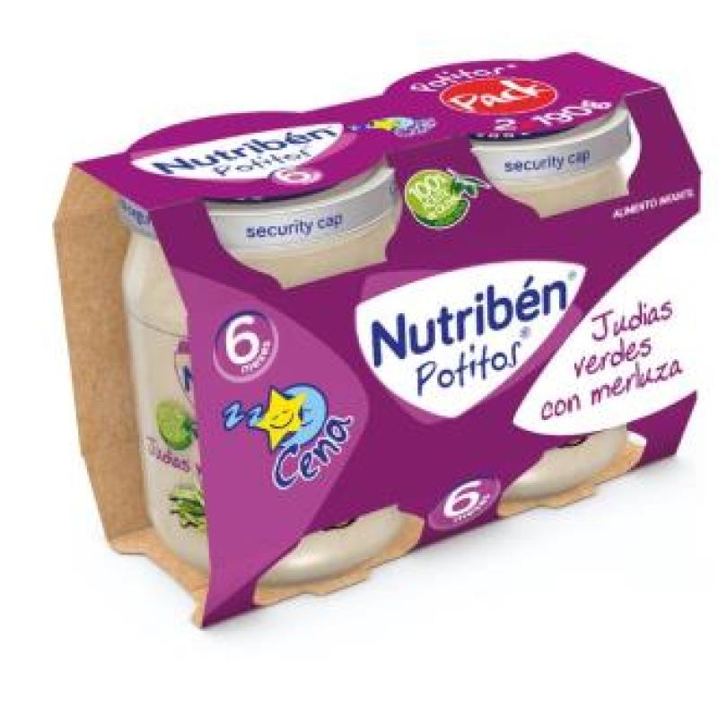 NUTRIBEN POTITO CENA JUDIA VERDE MERLUZA 2X190gr.