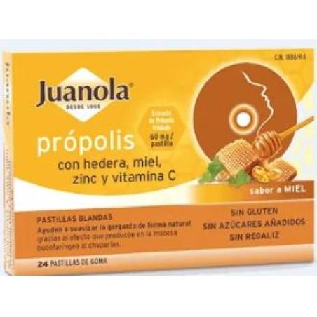 JUANOLA PASTILLAS PROPOLIS hedera-miel 24ud