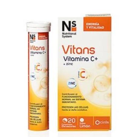 NS VITANS VITAMINA C+ZINC 20 comp eferv limon