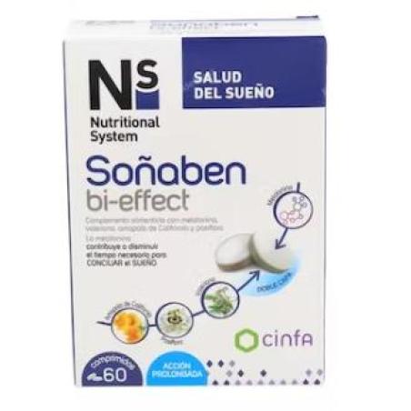 NS SOÑABEN BI-EFFECT MELATONINA 1,85 mg 60 comp