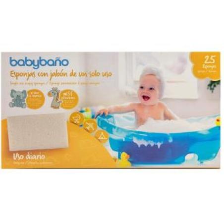 BABYBAÑO ESPONJA C/ JABON un solo uso 25un