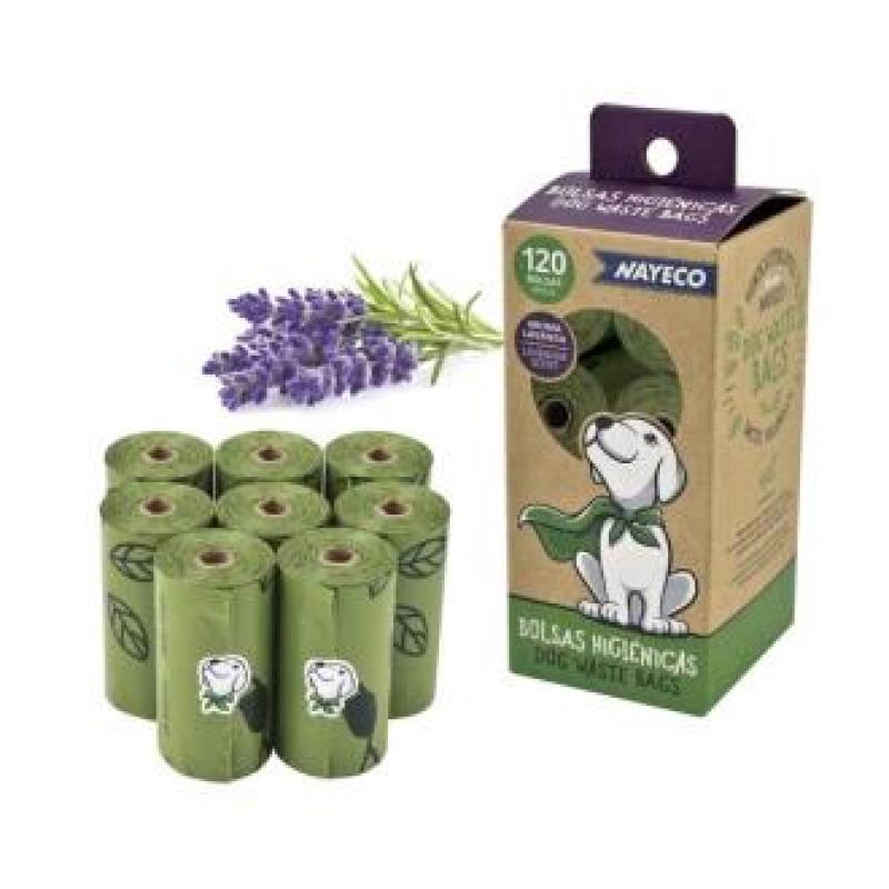 CAJA DE 8 ROLLOS DE BOLSAS HIGIENICA aroma lavanda