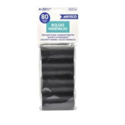 BOLSAS HIGIENICAS 4 rollos de 20 bolsas negro