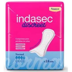 COMPRESA INDASEC DISCREET ABSO NORMAL 155ml 24un