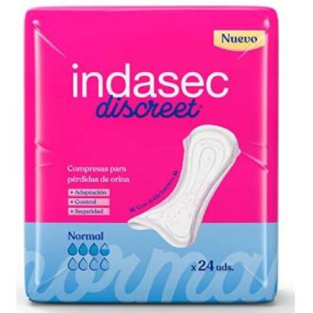 COMPRESA INDASEC DISCREET ABSO NORMAL 155ml 24un