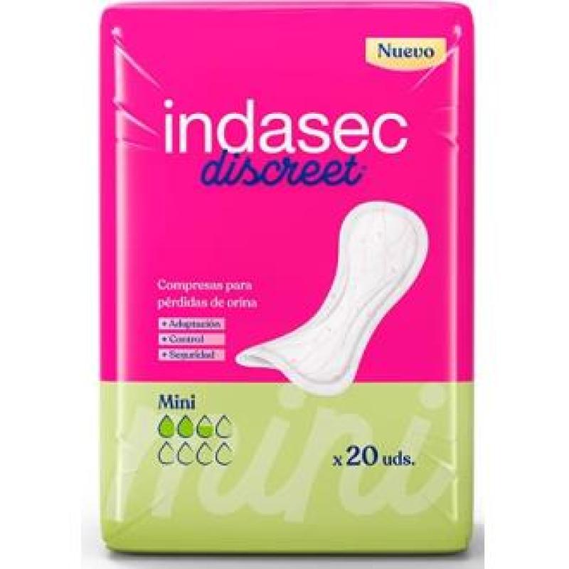 COMPRESA INDASEC DISCREET ABSO MINI/LEVE 80ml 20un