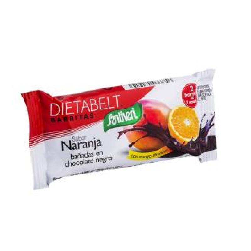 DIETABELT barritas choco negro-naranja caja 16ud.