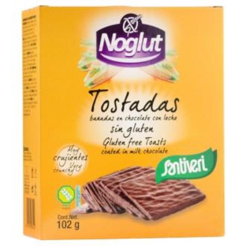 NOGLUT TOSTADAS BAÑADAS con chocolate leche 102gr