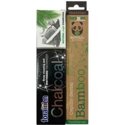 PACK CHARCOAL crema 75ml. + cepillo dental bamboo