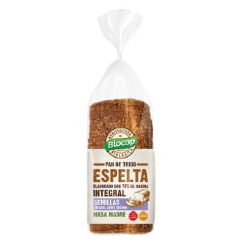 PAN DE MOLDE ESPELTA semillas masa madre 400g