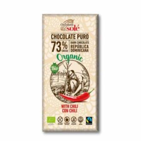 CHOCOLATE NEGRO 73% con chili 100gr. ECO SG