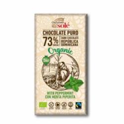 CHOCOLATE NEGRO 73% con menta 100gr. ECO SG