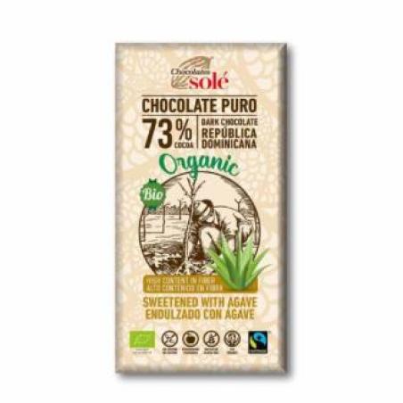 CHOCOLATE NEGRO 73%  con agave 100gr. ECO SG