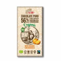 CHOCOLATE NEGRO 56% con naranja 100gr. ECO