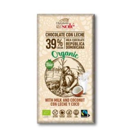 CHOCOLATE CON LECHE Y COCO 100gr. ECO SG