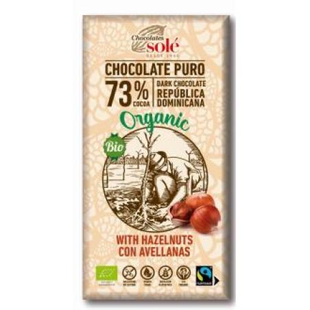 CHOCOLATE NEGRO 73% con avellanas 150g ECO SG VEGA