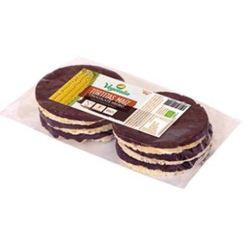 TORTITAS DE MAIZ con chocolate negro  95gr. BIO